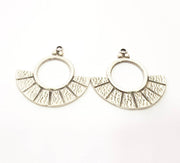 2 Silver Charms Antique Silver Plated Charms (42x41mm) G9893