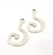 2 Silver Charms Antique Silver Plated Charms (53x32mm) G14601