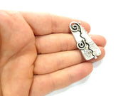 2 Silver Charms Antique Silver Plated Charms (46x20mm) G9910