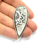 2 Silver Charms Antique Silver Plated Charms (60x25mm) G11919