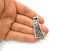 2 Silver Charms Antique Silver Plated Charms (56x18mm) G6938