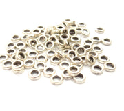 40 Silver Rondelle Beads Antique Silver Plated Beads 6mm  G9977