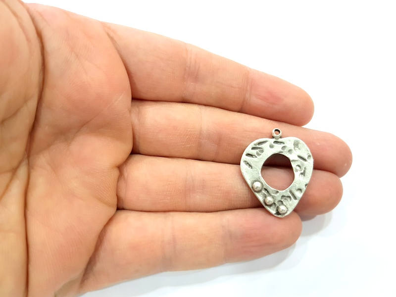 4 Silver Charms Antique Silver Plated Charms (29x24mm) G10301