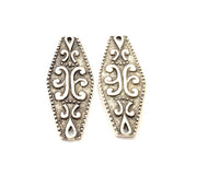 4 Silver Charms Antique Silver Plated Charms (38x15mm) G9983
