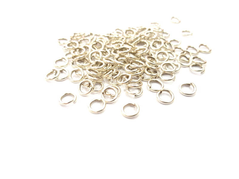 50 Silver Jumpring Antique Silver Plated Brass Strong jumpring ,Findings  (7 mm)  G15540