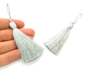 2 Pearl River Gray Tassel Thread Tassels (78 mm - 3 inches) G10001