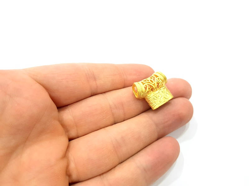 Gold Plated Brass Tube , Findings (23x18 mm) G10006