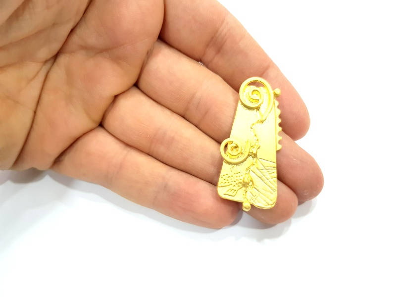 2 Gold Charm Gold Plated Charms  (45x20mm)  G10015