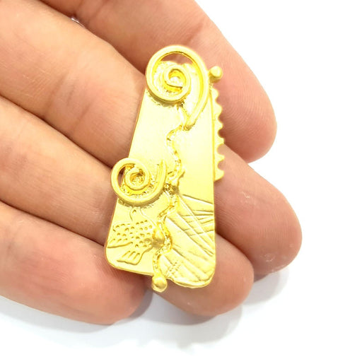 2 Gold Charm Gold Plated Charms  (45x20mm)  G10015