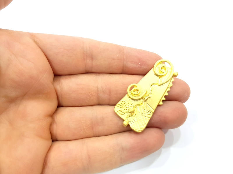 2 Gold Charm Gold Plated Charms  (45x20mm)  G10015