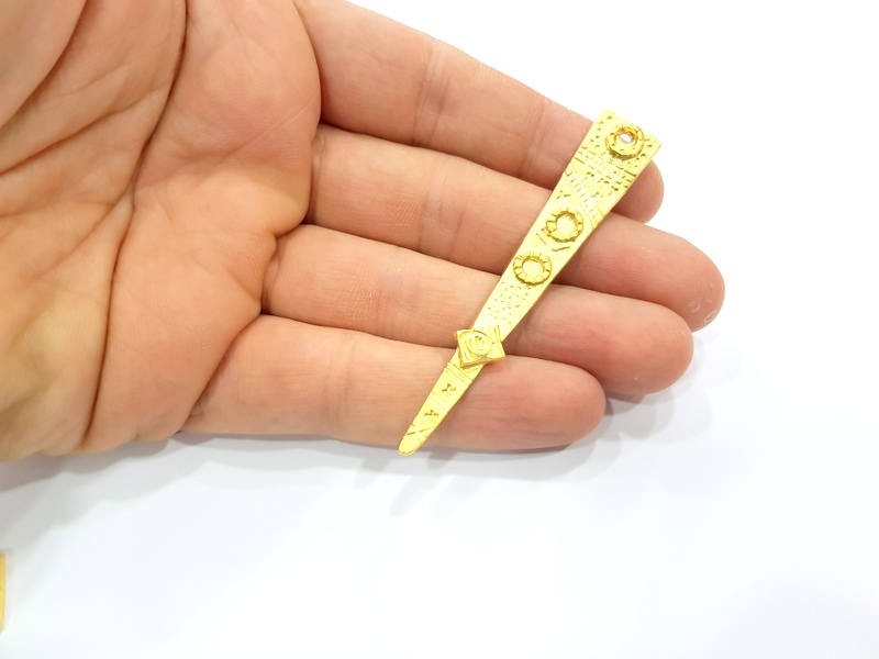 Gold Charm Gold Plated Charms  (74x13mm)  G10023