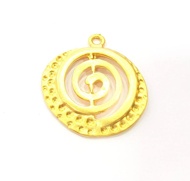 2 Gold Charm Gold Plated Charms  (35x32mm)  G10024