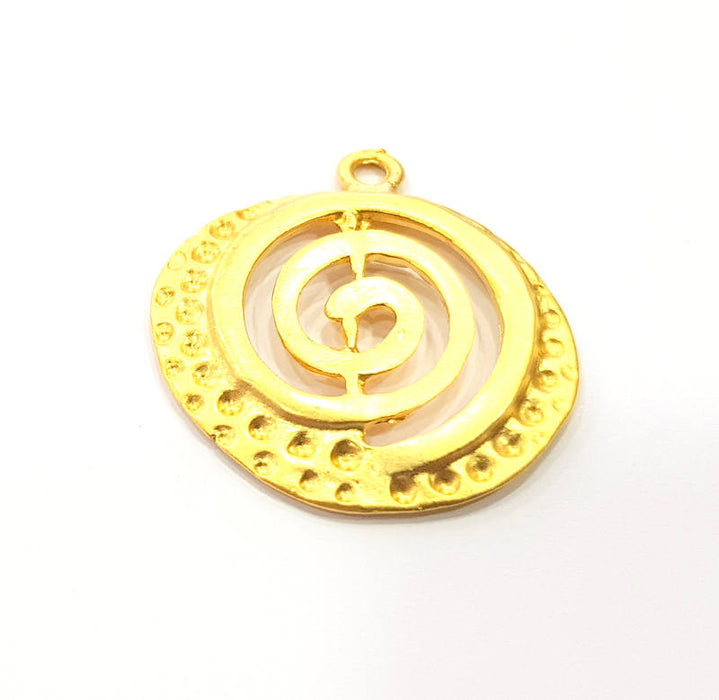 2 Gold Charm Gold Plated Charms  (35x32mm)  G10024