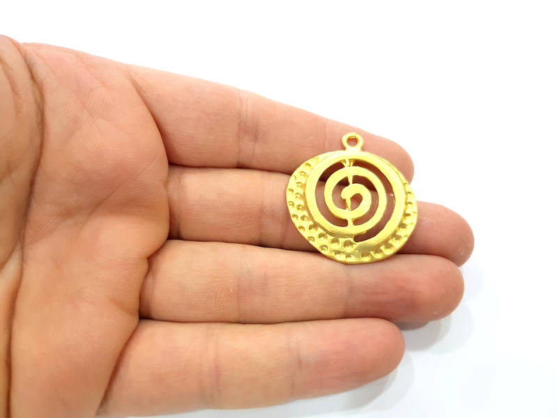 2 Gold Charm Gold Plated Charms  (35x32mm)  G10024