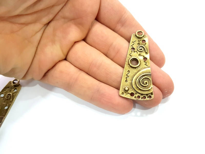 2 Antique Bronze Plated Pendant (53x22mm) G10059