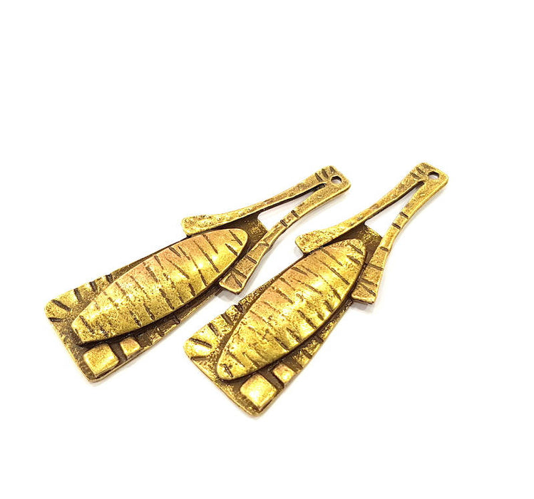 2 Antique Bronze Charm Antique Bronze Plated Charms (44x17mm) G10065