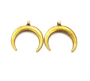 2 Crescent Charm Antique Bronze Charm Antique Bronze Plated Charms (28mm) G10067