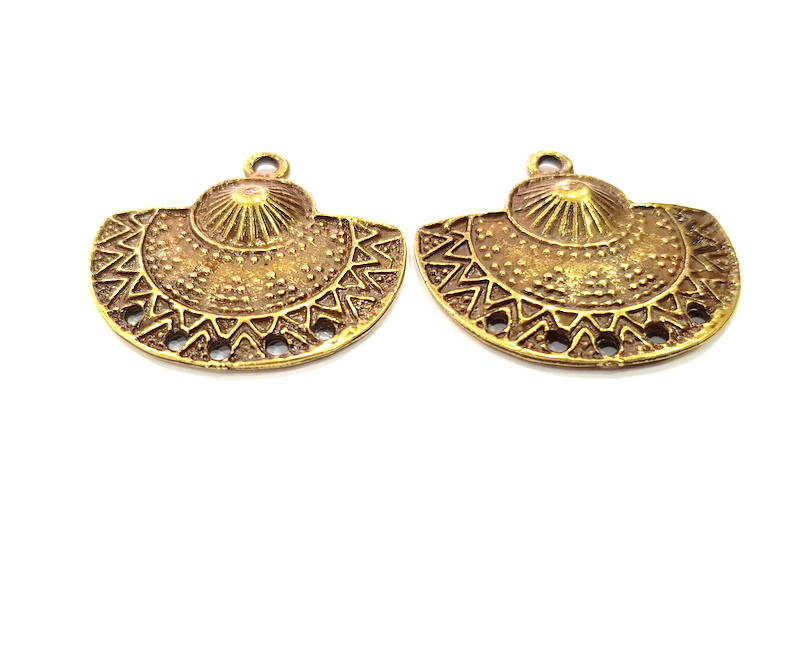 2 Antique Bronze Charm Antique Bronze Plated Charms (30mm) G10068