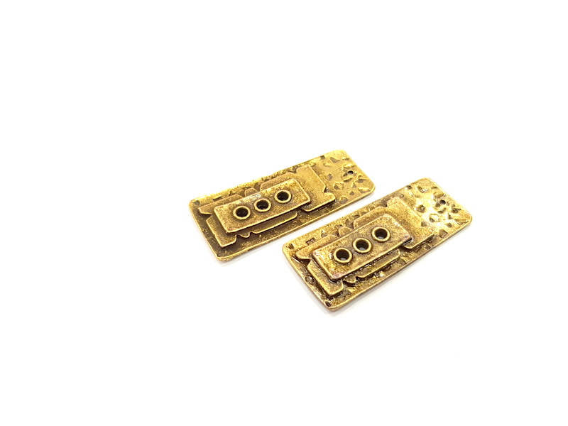 2 Antique Bronze Charm Antique Bronze Plated Charms (43x19mm) G10071