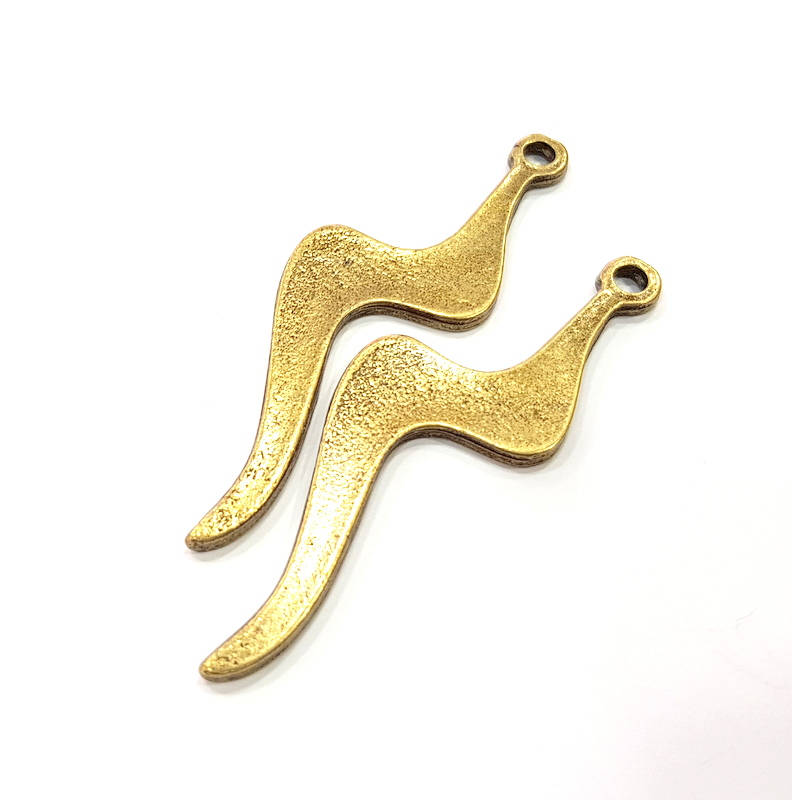 2 Antique Bronze Charm Antique Bronze Plated Charms (72x24mm) G10073