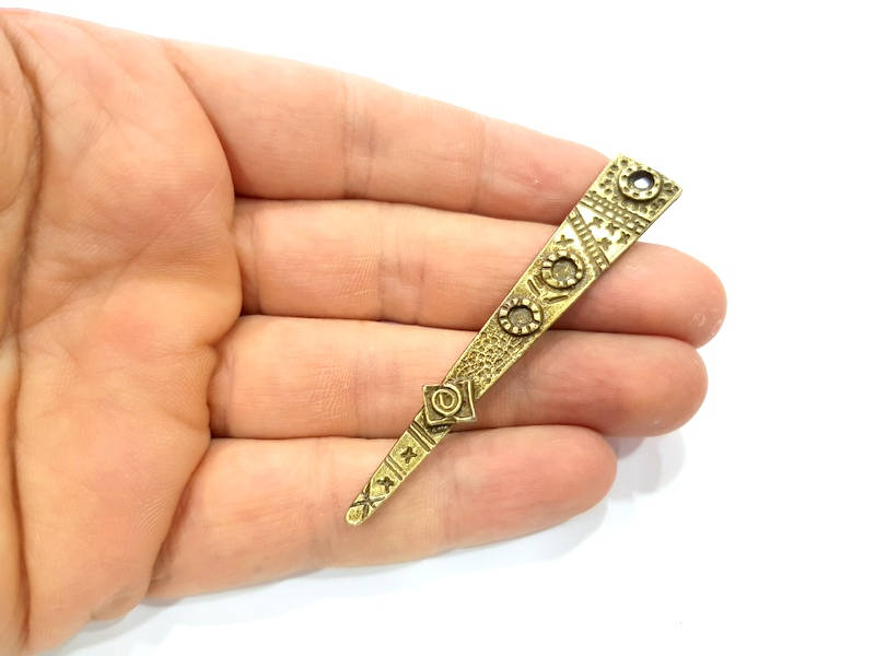 2 Antique Bronze Charm Antique Bronze Plated Charms (73x12mm) G10080