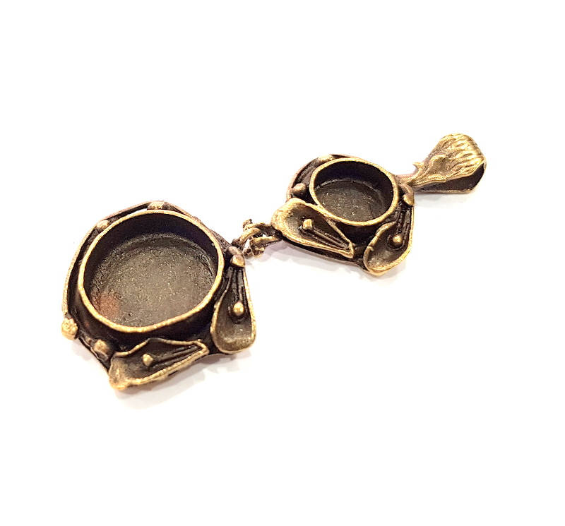 Antique Bronze Pendant Blank inlay Blank Mosaic Blank Resin Blank Bezel Base Setting Mountings Antique Bronze Plated Brass G10106