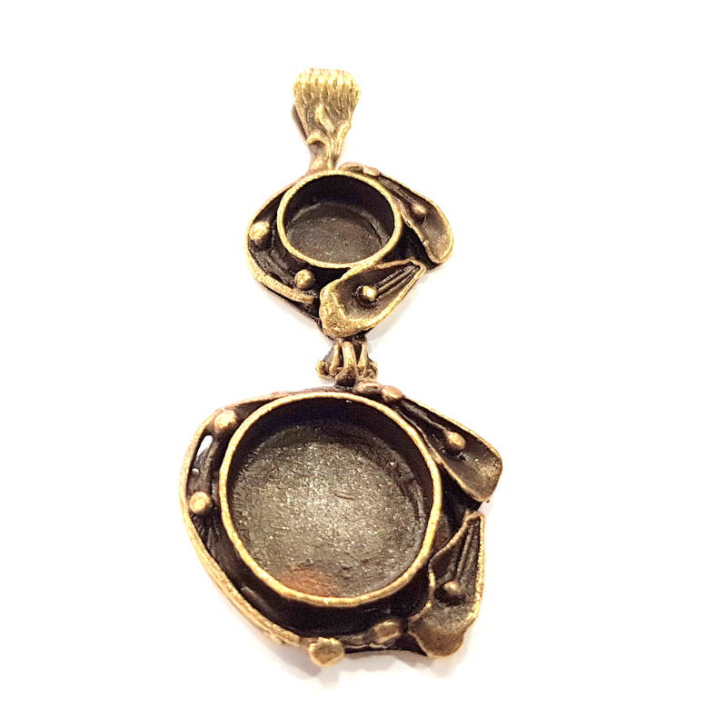 Antique Bronze Pendant Blank inlay Blank Mosaic Blank Resin Blank Bezel Base Setting Mountings Antique Bronze Plated Brass G10106