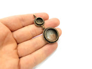 Antique Bronze Pendant Blank inlay Blank Mosaic Blank Resin Blank Bezel Base Setting Mountings Antique Bronze Plated Brass G10109