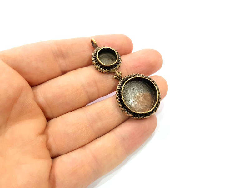 Antique Bronze Pendant Blank inlay Blank Mosaic Blank Resin Blank Bezel Base Setting Mountings Antique Bronze Plated Brass G10109