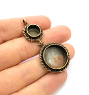 Antique Bronze Pendant Blank inlay Blank Mosaic Blank Resin Blank Bezel Base Setting Mountings Antique Bronze Plated Brass G10109
