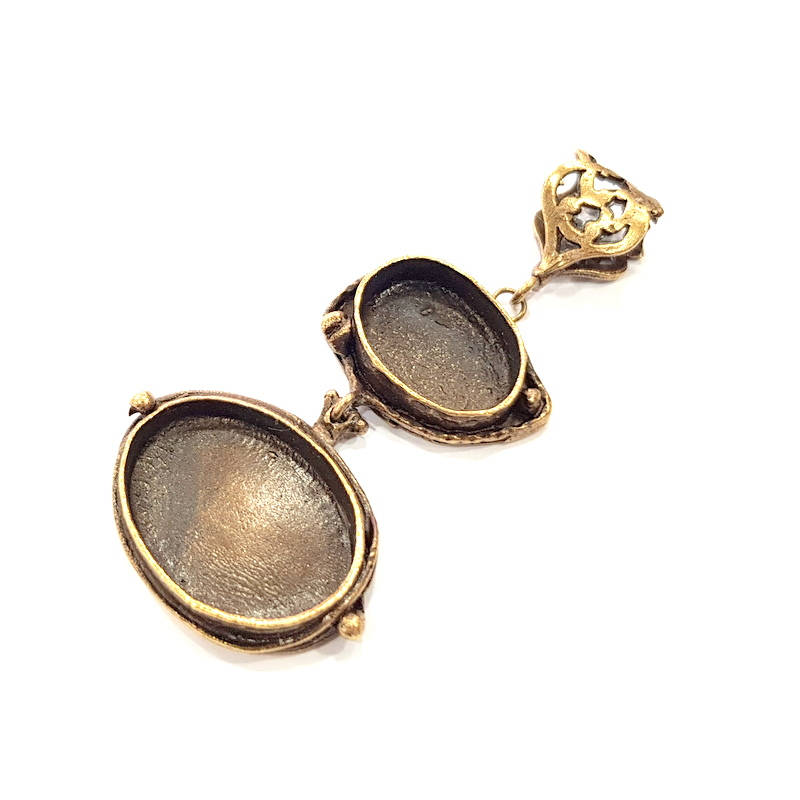 Antique Bronze Pendant Blank inlay Blank Mosaic Blank Resin Blank Bezel Base Setting Mountings Antique Bronze Plated Brass G10117