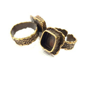 Antique Bronze Ring Blank inlay Ring Blank Mosaic Bezel Base Settings Cabochon Mountings (10x10mm Blank ) Antique Bronze Plated Brass G10123