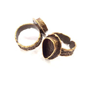 Antique Bronze Ring Blank inlay Ring Blank Mosaic Bezel Base Settings Cabochon Mountings (14x10mm Blank ) Antique Bronze Plated Brass G10126