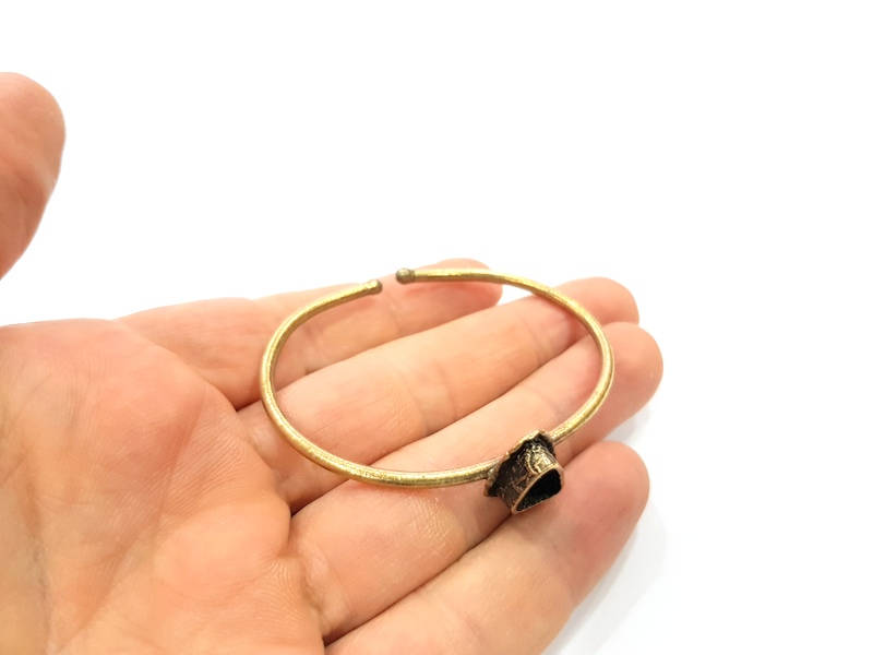 Bangle Blanks Antique Bronze Bracelet Blanks Cuff Blanks Adjustable Bracelet Blank Antique Bronze Plated Brass (9x7mm Blanks) G10129