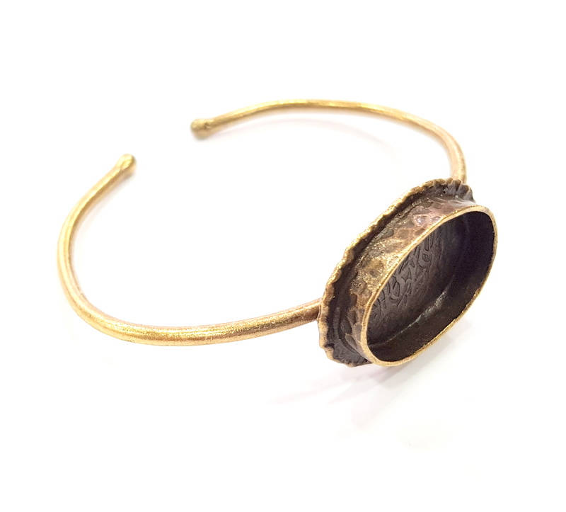 Bangle Blanks Antique Bronze Bracelet Blanks Cuff Blanks Adjustable Bracelet Blank Antique Bronze Plated Brass (24x17mm Blanks) G10132