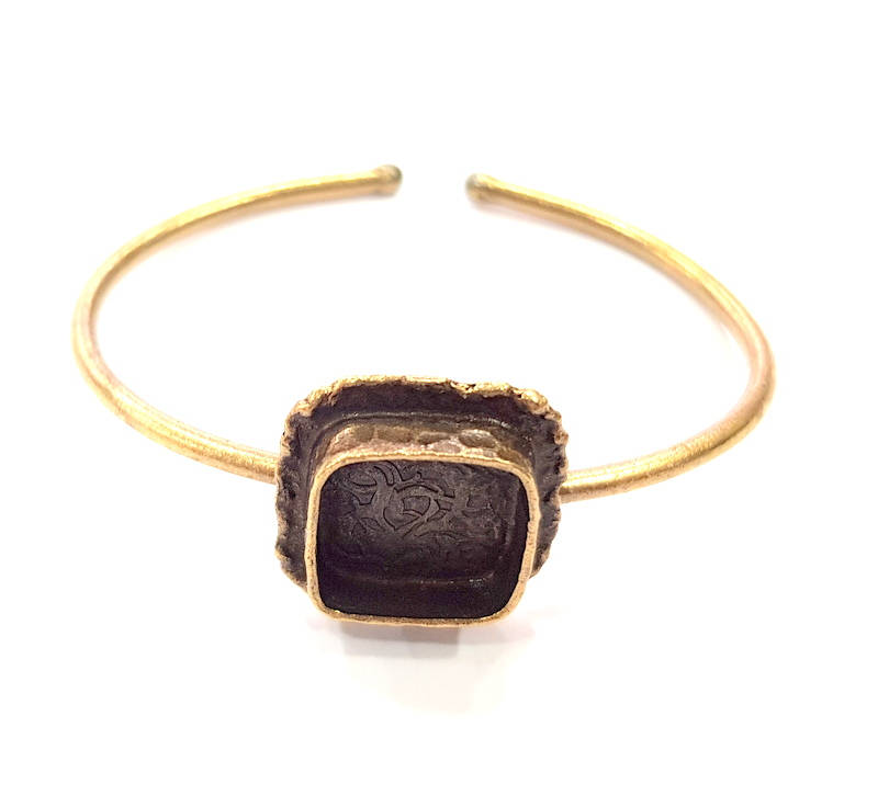 Bangle Blanks Antique Bronze Bracelet Blanks Cuff Blanks Adjustable Bracelet Blank Antique Bronze Plated Brass (15x15mm Blanks) G10136