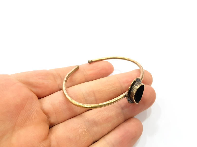 Bangle Blanks Antique Bronze Bracelet Blanks Cuff Blanks Adjustable Bracelet Blank Antique Bronze Plated Brass (14x10mm Blanks) G10138
