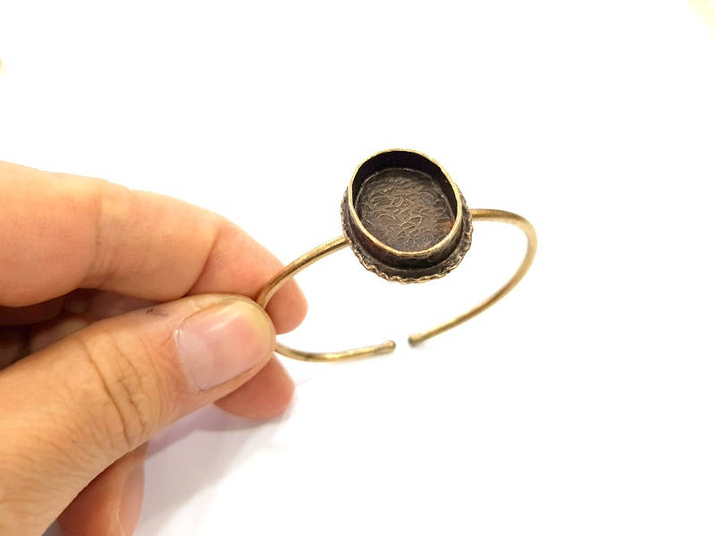 Bangle Blanks Antique Bronze Bracelet Blanks Cuff Blanks Adjustable Bracelet Blank Antique Bronze Plated Brass (24x17mm Blanks) G10139