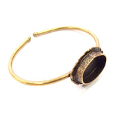 Bangle Blanks Antique Bronze Bracelet Blanks Cuff Blanks Adjustable Bracelet Blank Antique Bronze Plated Brass (18x13mm Blanks) G10140