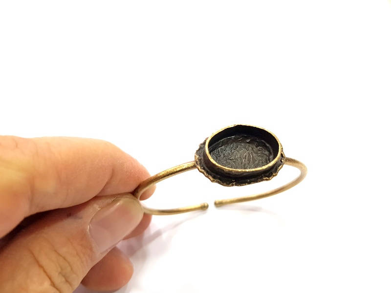 Bangle Blanks Antique Bronze Bracelet Blanks Cuff Blanks Adjustable Bracelet Blank Antique Bronze Plated Brass (18x13mm Blanks) G10140