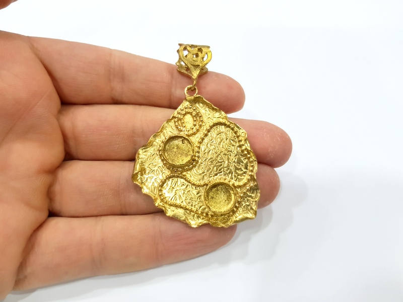 Raw Brass Pendant Blank Mosaic Base Blank inlay Blank Necklace Blank Resin Blank Mountings Cabochon Bezel Base  (10mm blank) G10142