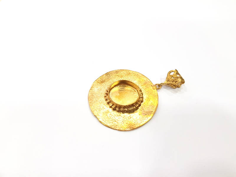 Raw Brass Pendant Blank Mosaic Base Blank inlay Blank Necklace Blank Resin Blank Mountings Cabochon Bezel Base  (20mm blank) G10150