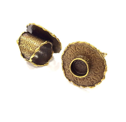Antique Bronze Ring Blank Ring Setting inlay Blank Mosaic Bezel Base Cabochon Mountings (10mm Blank ) Antique Bronze Plated Brass G10152