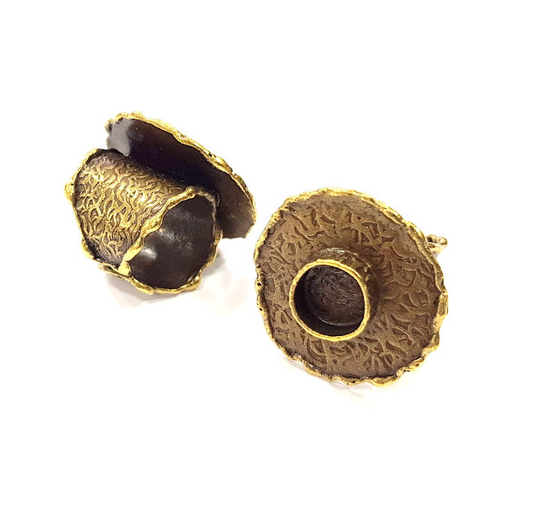 Antique Bronze Ring Blank Ring Setting inlay Blank Mosaic Bezel Base Cabochon Mountings (10mm Blank ) Antique Bronze Plated Brass G10152