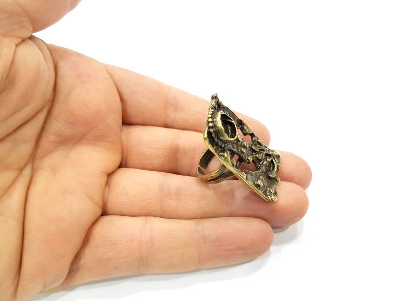 Antique Bronze Ring Blank Ring Setting inlay Blank Mosaic Bezel Base Cabochon Mountings (10mm Blank ) Antique Bronze Plated Brass G10155