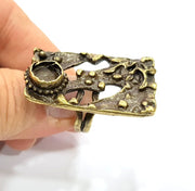 Antique Bronze Ring Blank Ring Setting inlay Blank Mosaic Bezel Base Cabochon Mountings (10mm Blank ) Antique Bronze Plated Brass G10155
