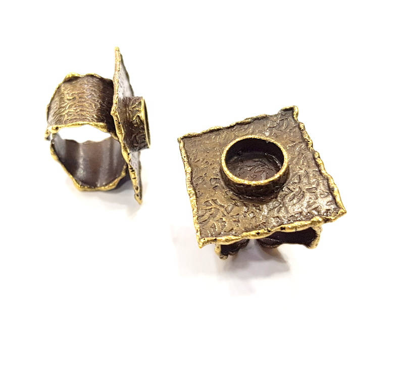 Antique Bronze Ring Blank Ring Setting inlay Blank Mosaic Bezel Base Cabochon Mountings (10mm Blank ) Antique Bronze Plated Brass G10156