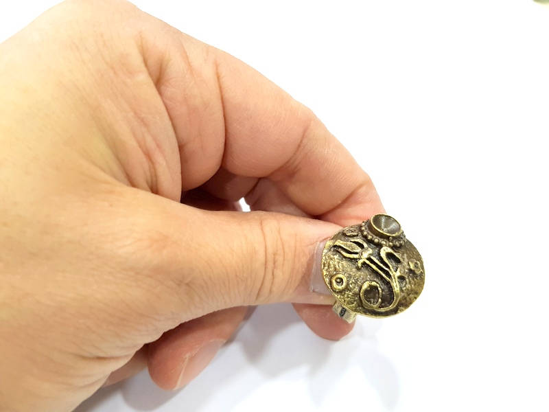 Antique Bronze Ring Blank Ring Setting inlay Blank Mosaic Bezel Base Cabochon Mountings (6mm Blank ) Antique Bronze Plated Brass G10162