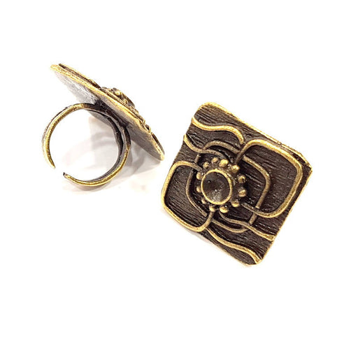 Antique Bronze Ring Blank Ring Setting inlay Blank Mosaic Bezel Base Cabochon Mountings (6mm Blank ) Antique Bronze Plated Brass G10164