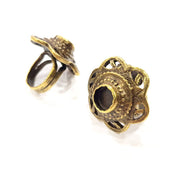 Antique Bronze Ring Blank Ring Setting inlay Blank Mosaic Bezel Base Cabochon Mountings (10mm Blank ) Antique Bronze Plated Brass G10165